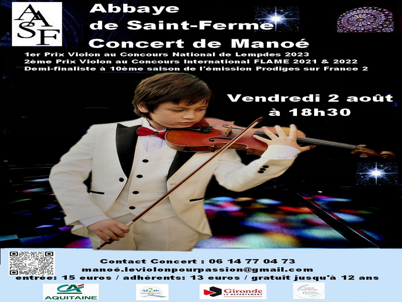 Concert dans l’abbaye du jeune musicien Manéo  ...