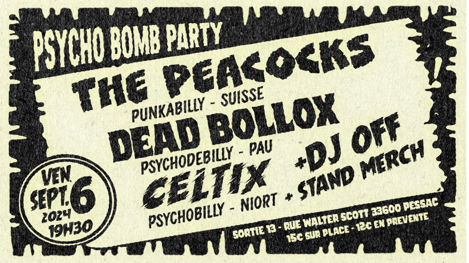 Psycho Bomb Party : The Peacocks + Dead Bollox ...