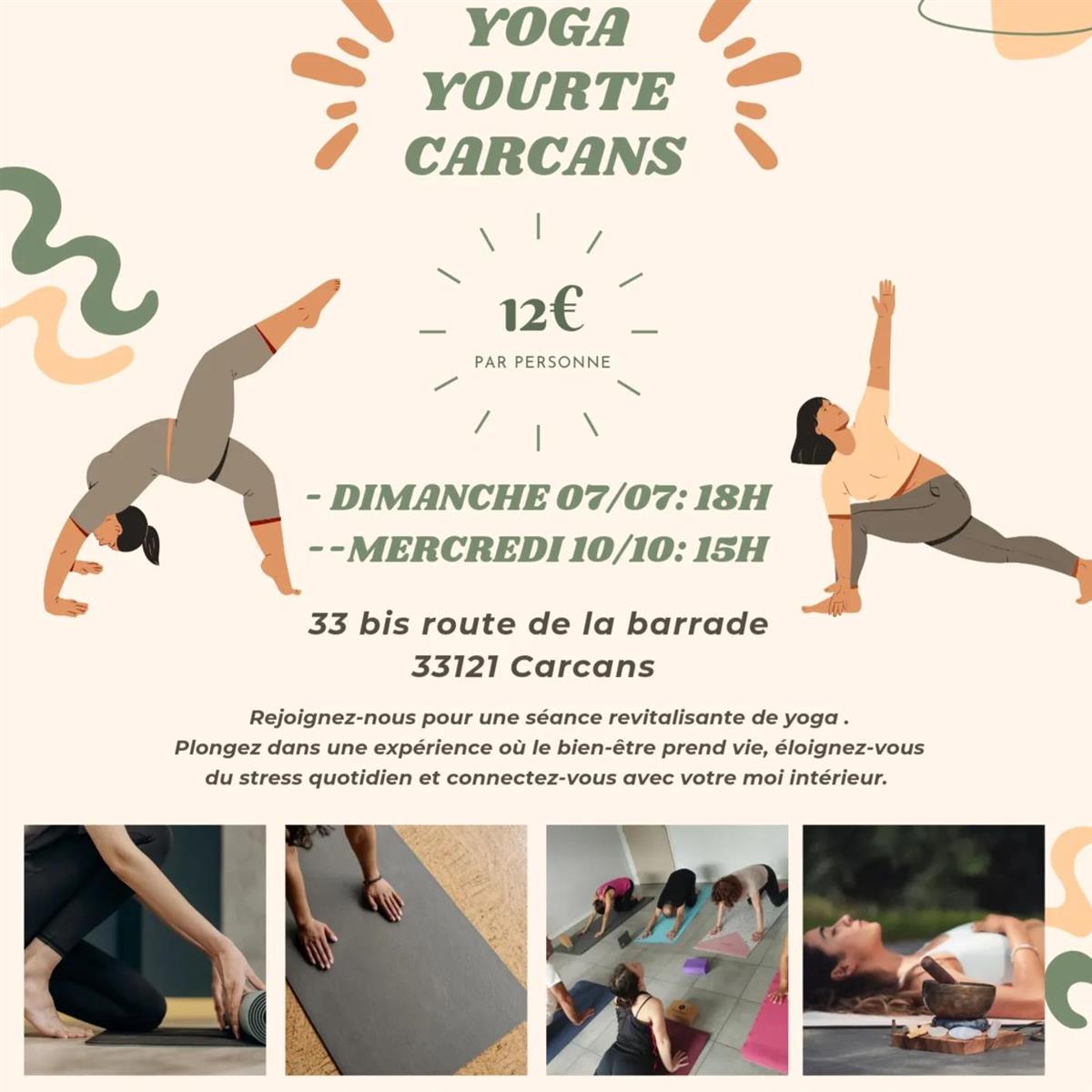 Yoga Yourte Carcans - 12€ / personne