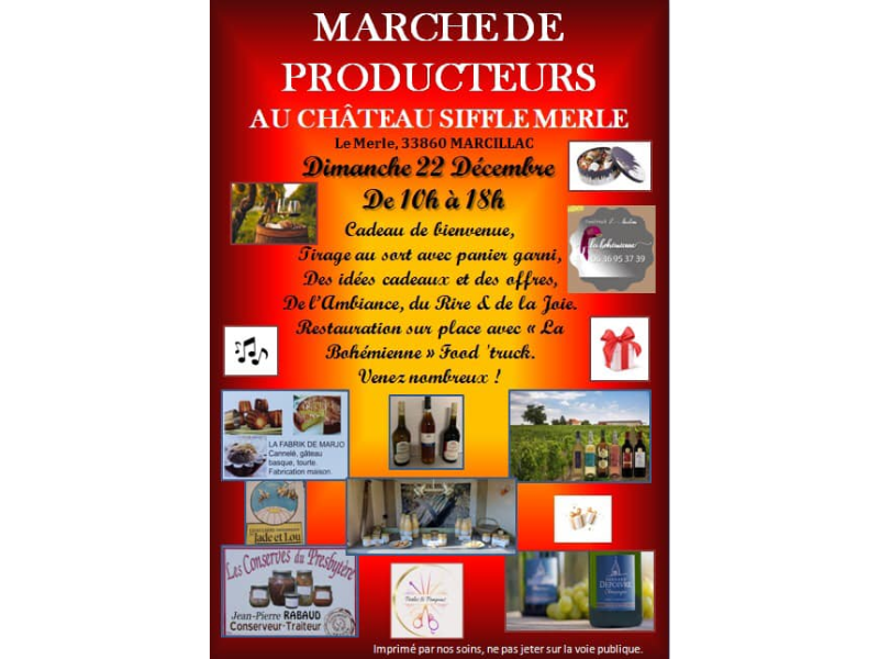 Marché de producteurs au Château Siffle Merle