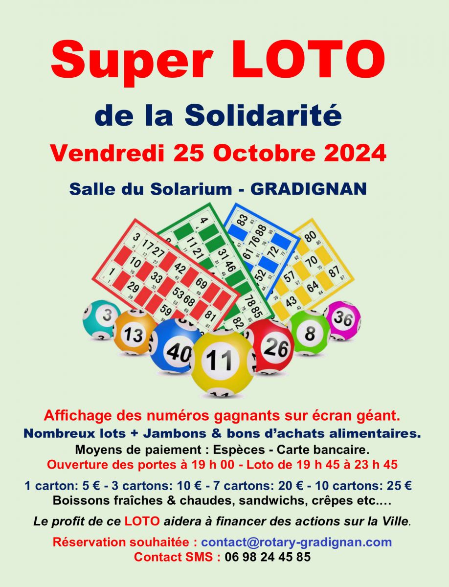 Super LOTO de la Solidarité ROTARY CLUB GRADIGNAN