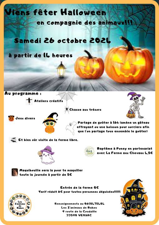 Halloween avec les Z'animaux de Babou !