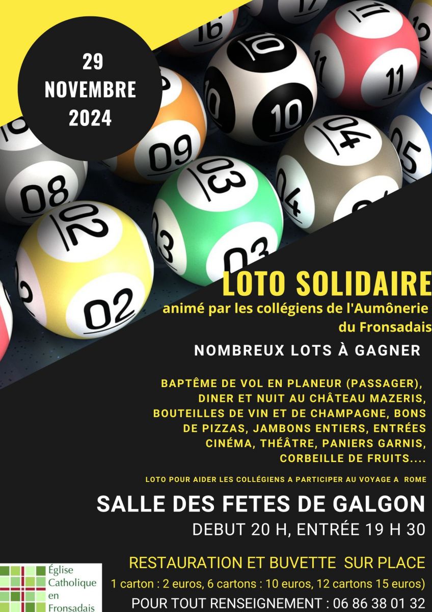 Loto solidaire des collégiens de l'aumônerie d ...