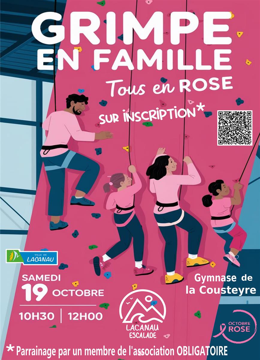 Octobre Rose : Grimpe en famille tous en rose  ...