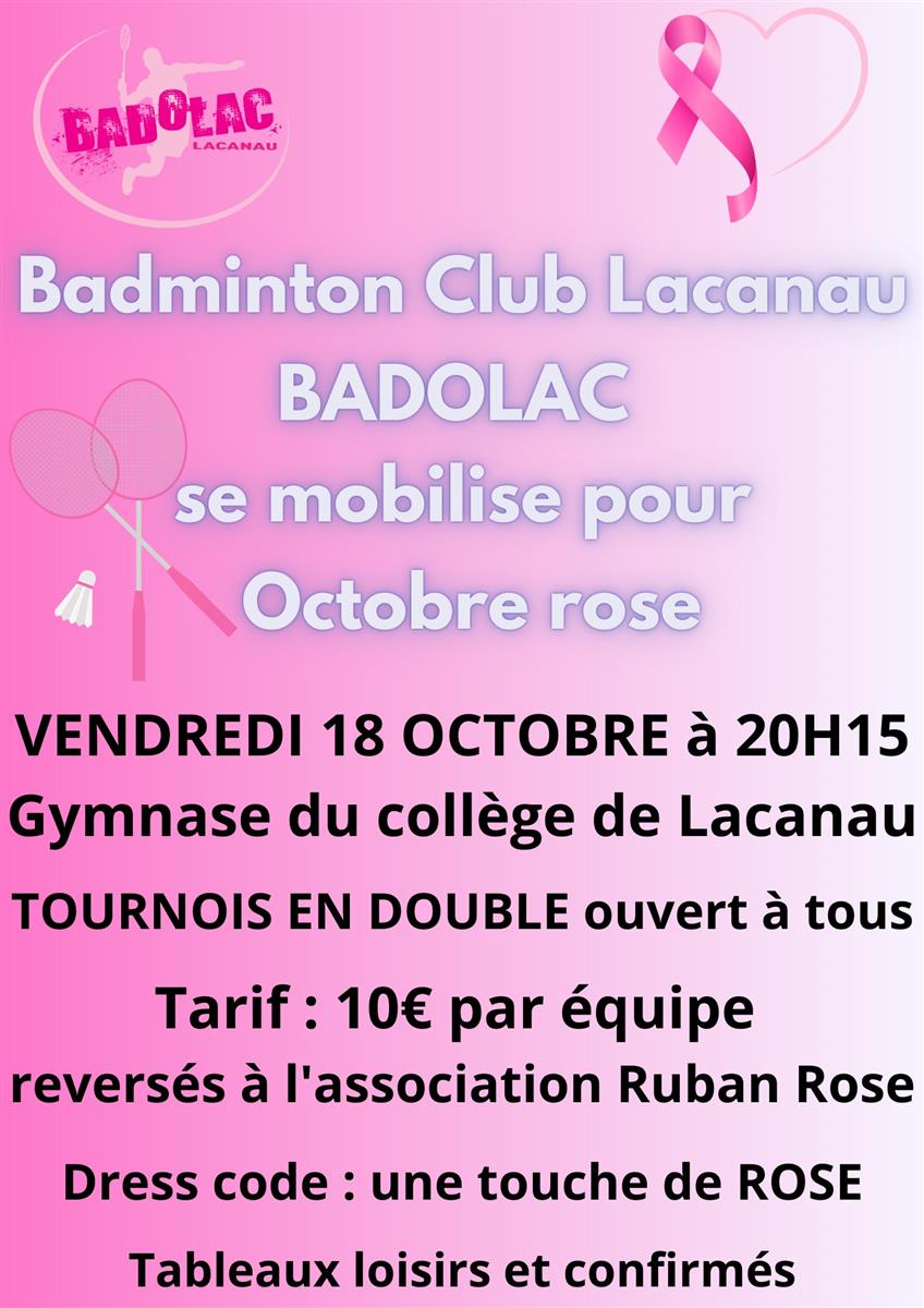 Octobre Rose : Tournoi de badminton en double  ...