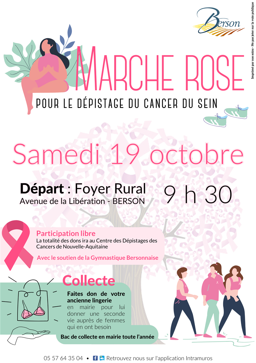 Marche rose et collecte de soutien-gorge à Berson