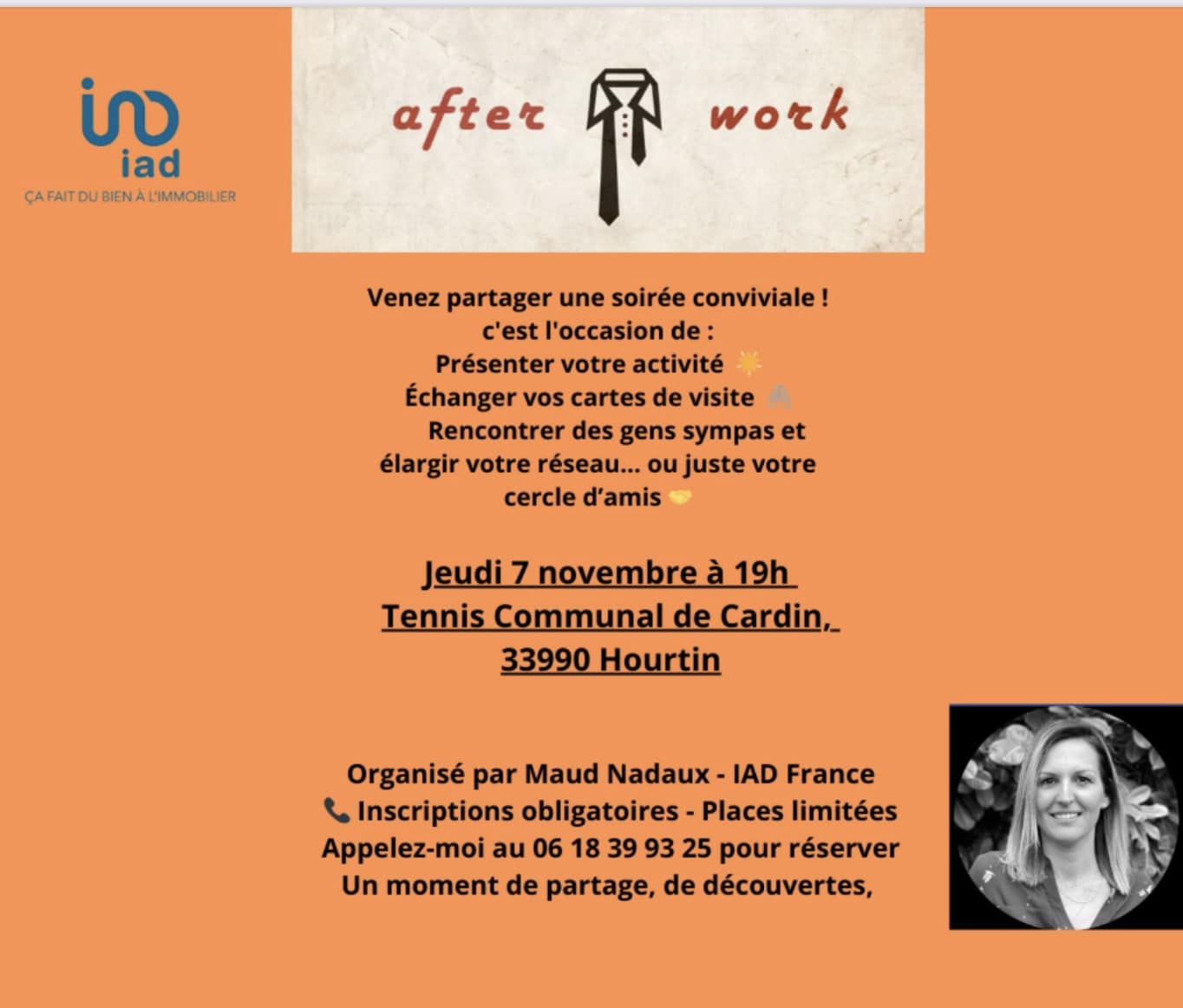 Afterwork : moment d'échange - sur réservation