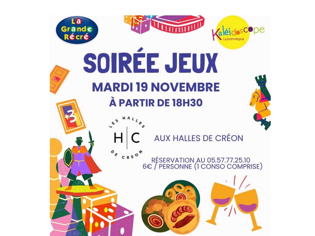 Soirée-jeux aux Halles de Créon