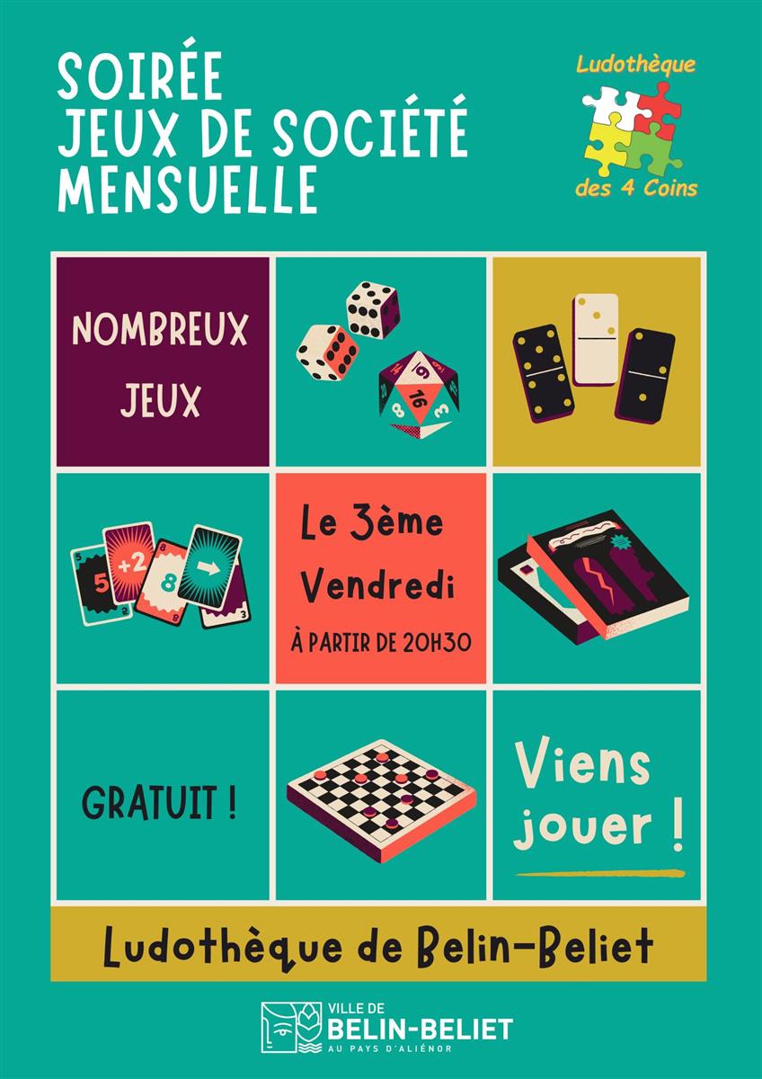 Soirée Jeux de société mensuelle