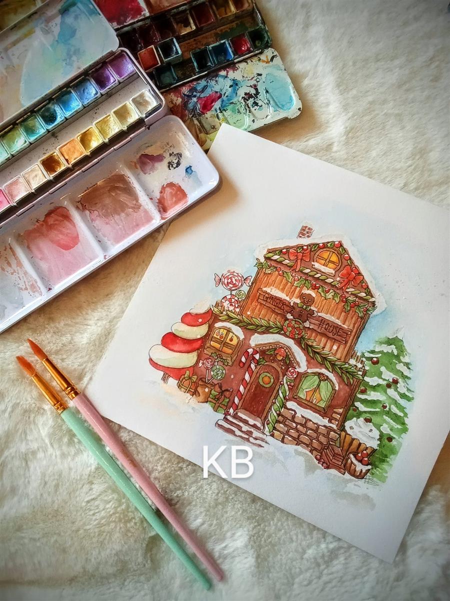 Stage aquarelle : mon échoppe de Noël - sur ré ...