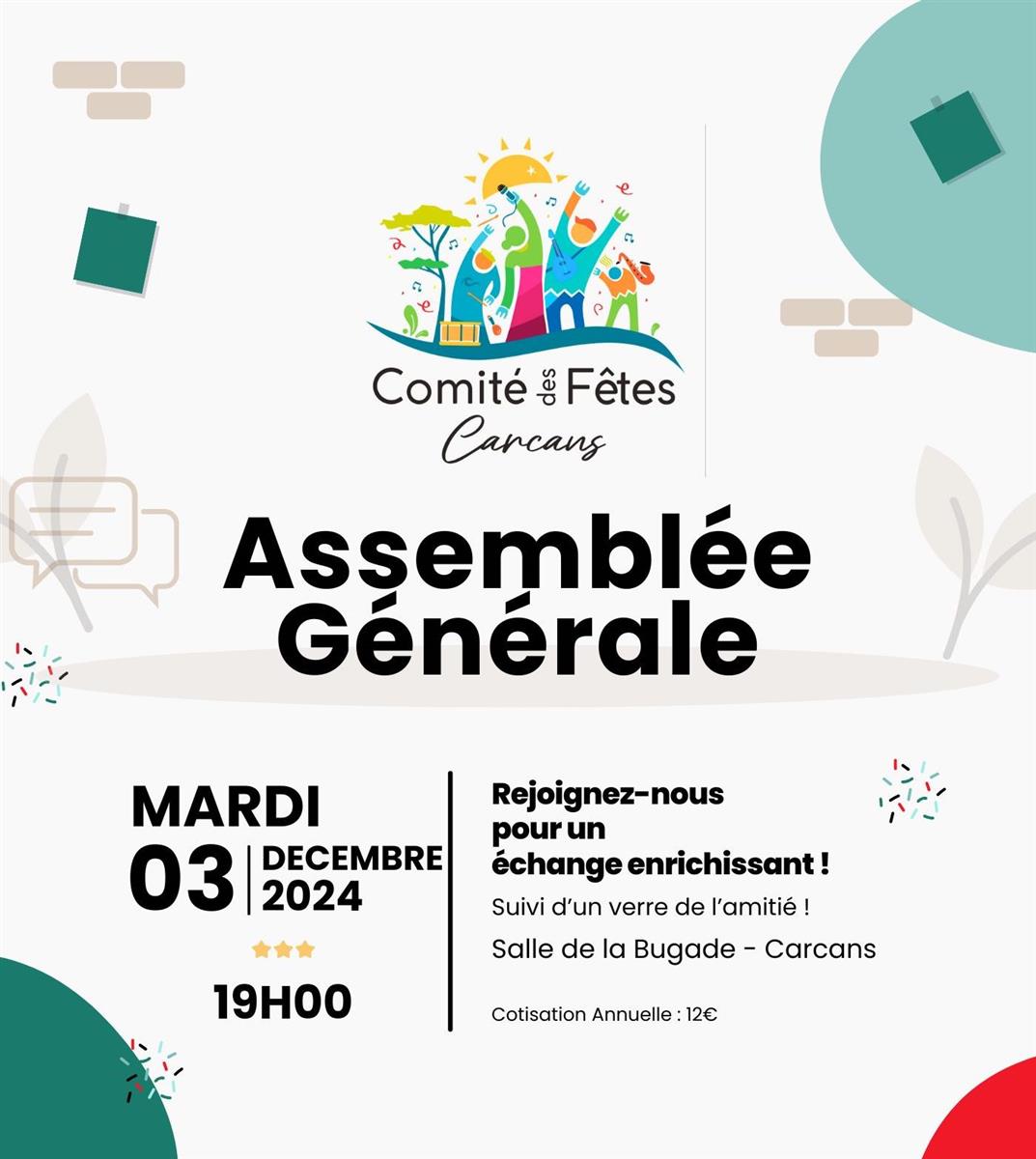 Assemblée générale du comité des fêtes de Carcans