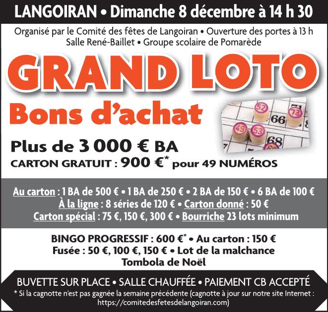 GRAND LOTO SPECIAL BON D ACHATS 46 LOTS+JEUX