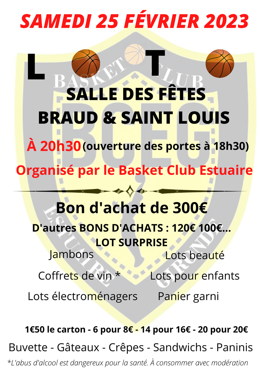 Loto à Braud et Saint Louis par le Basket Club ...