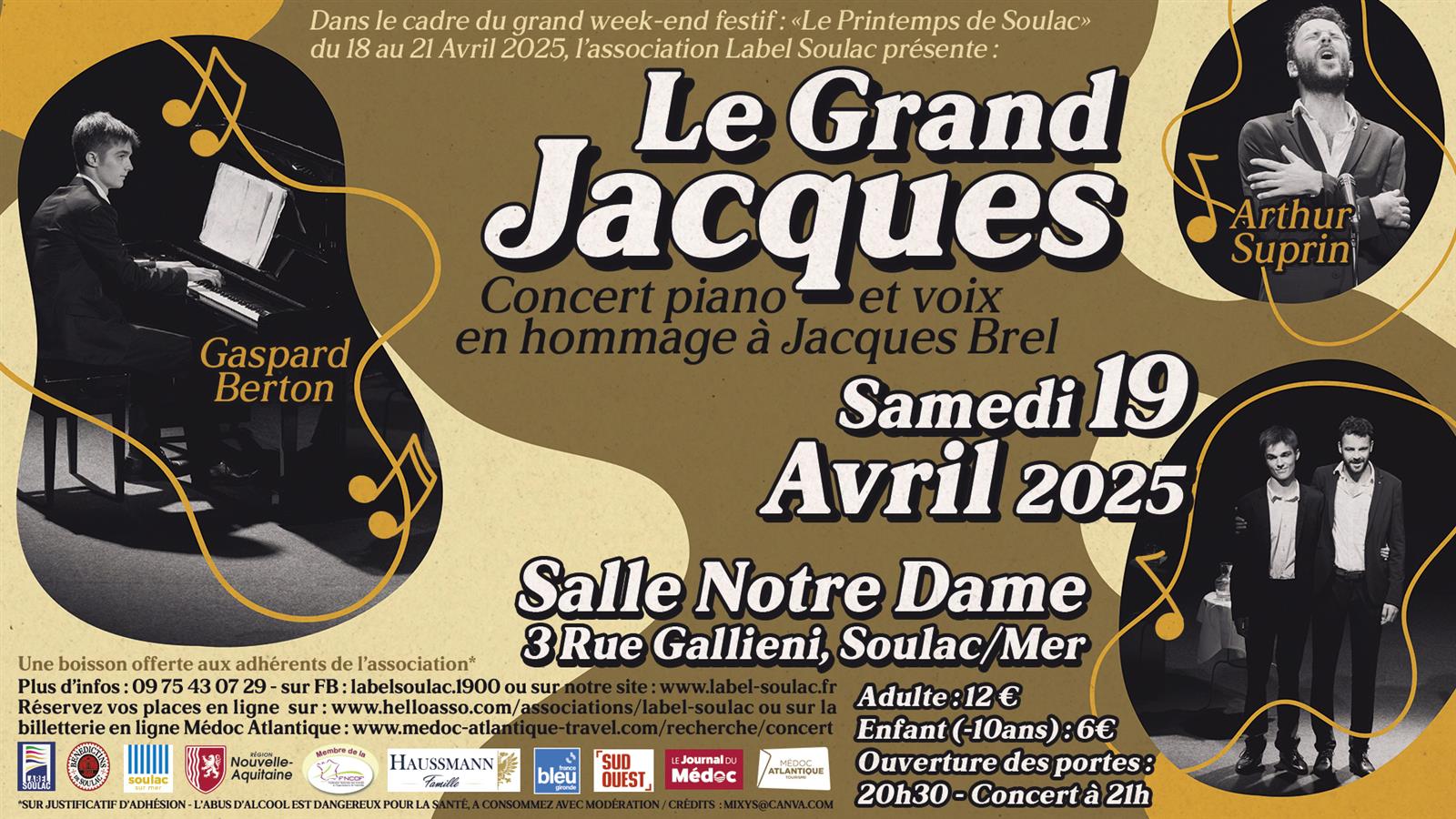 "Le Grand Jacques" Concert piano-voix en homma ...