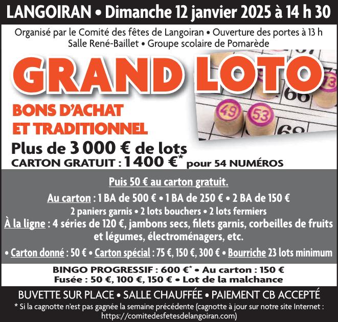 Grand loto mixte 46 lots + jeux