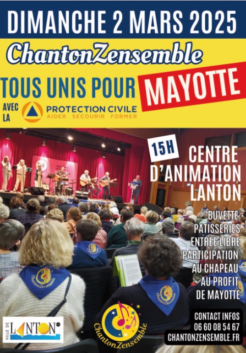 Concert ChantonZensemble : Tous unis pour Mayotte