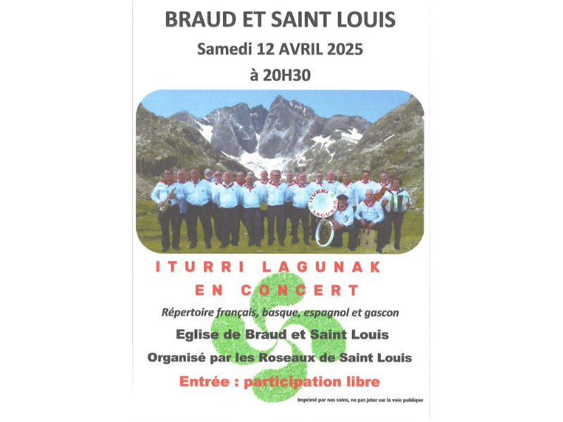 Concert de Iturri Lagunak à Braud et Saint Louis