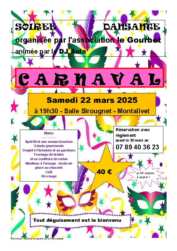 Repas & Soirée dansante "Carnaval"