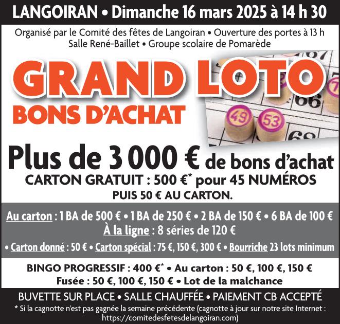 GRAND LOTO SPECIAL BON D ACHATS 46 LOTS+JEUX