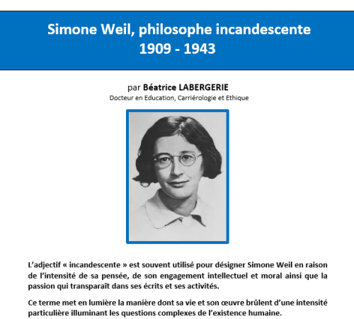 Conférence : Simone Weil, philosophe incandescente