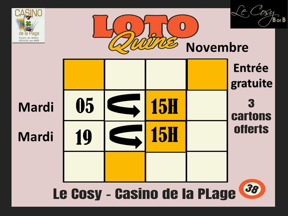 Loto Quine : entrée gratuite, 3 cartons offert ...